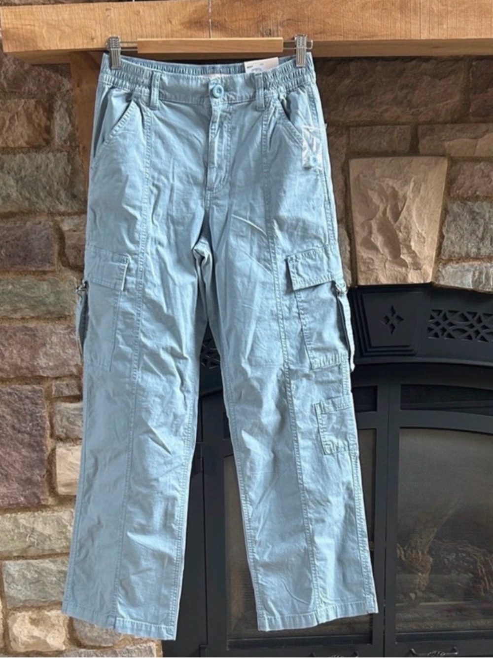 Women’s Light Blue Cargo Pants - Casual Utility Style